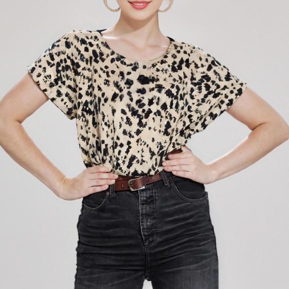 MELLÖDAY Women's Abstract Print Top - Size M